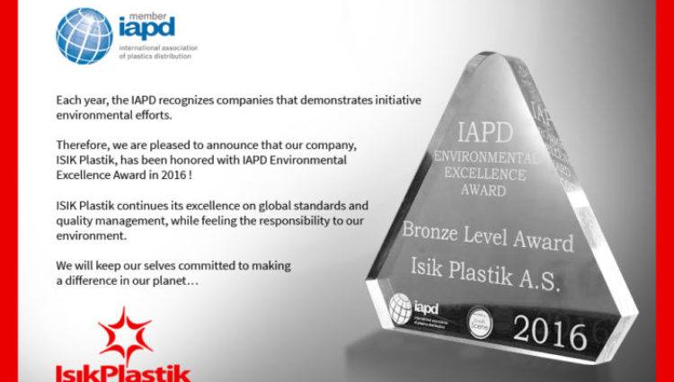 Isik Plastik awarded by IAPD